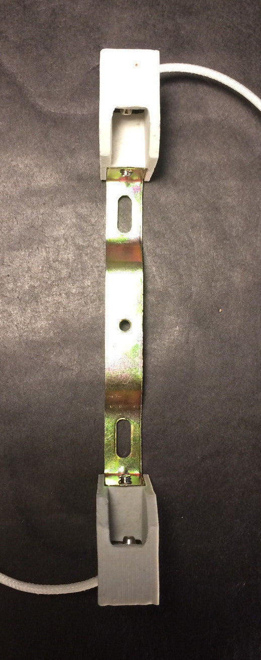 New 3 1/8" Double Ended Halogen Socket & Bracket w/ Leads, 4" Length  #SO360