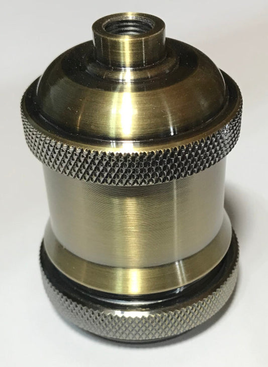 New 2 11/16" Tall Aluminum Socket Cover Shade Holder W/ Antique Brass Finish