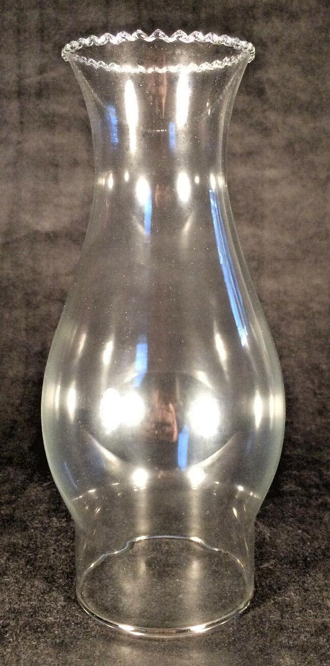 3" X 8 1/2" CLEAR Crimp Top GLASS HURRICANE OIL LAMP CHIMNEY w/ #2 burner CH940c - Stone Door Lamps