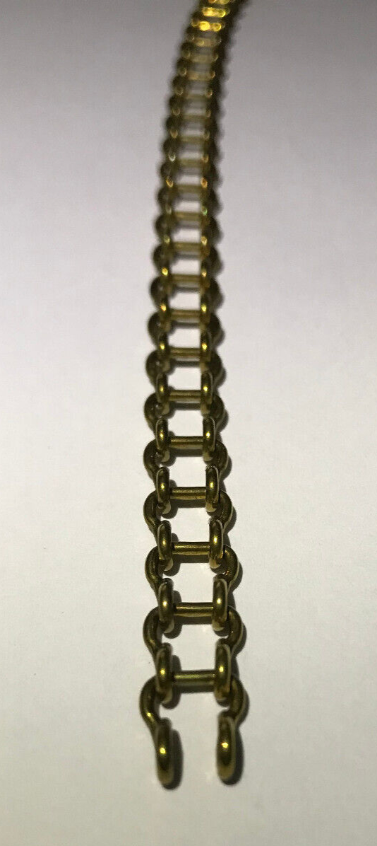 New 11/32" Wide #18 Brass Ladder Chain For Hanging, Library Lamps, Sold Per Foot