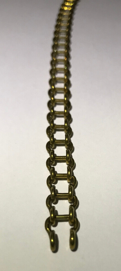 New 11/32" Wide #18 Brass Ladder Chain For Hanging, Library Lamps, Sold Per Foot