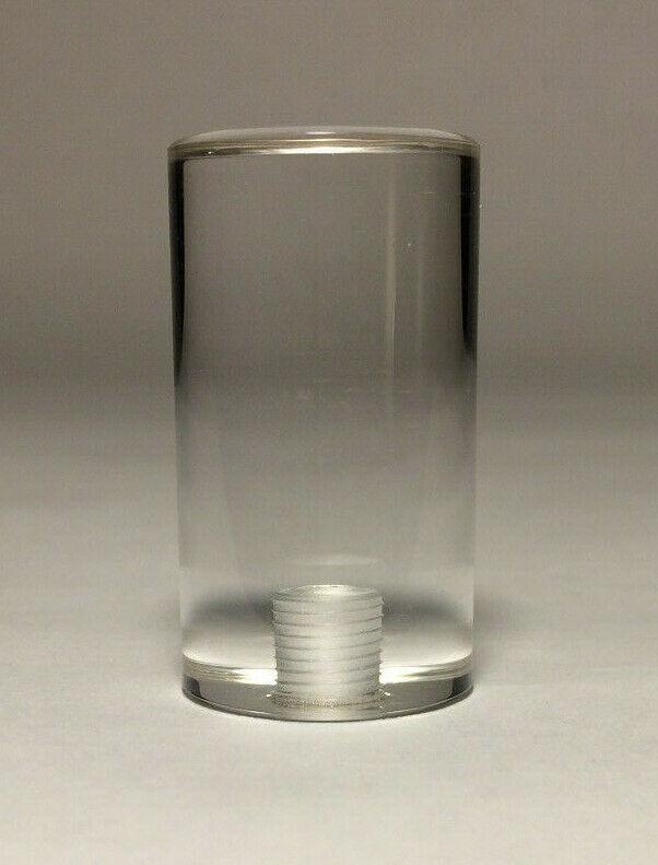 New Clear Acrylic Cylinder Shaped Lamp Harp Finial, 2 1/8" ht. 1/4 - 27F #LF382 - Stone Door Lamps