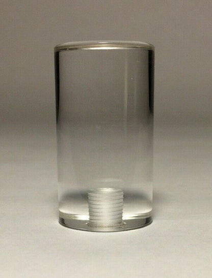 New Clear Acrylic Cylinder Shaped Lamp Harp Finial, 2 1/8" ht. 1/4 - 27F #LF382 - Stone Door Lamps