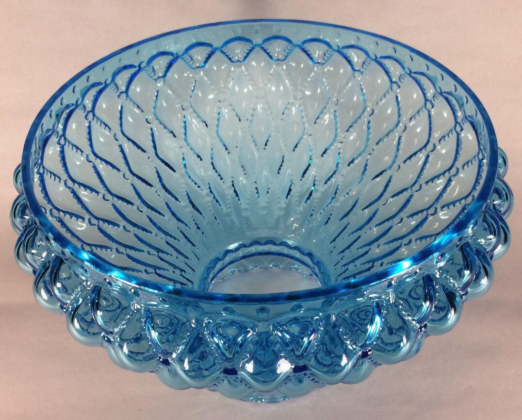 New 10" Light Blue Glass Diamond Quilted Student Lamp Shade w/ Crimp Top #SH403 - Stone Door Lamps