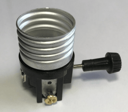 New 3 Terminal Turn Knob Lamp Socket Interior for Wiring Bottom Light Bulb - Stone Door Lamps