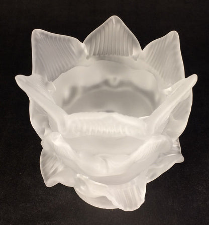 New Satin Crystal Etched Glass Rose Petal Fixture Lamp Shade 2 1/4" Fitter FS547