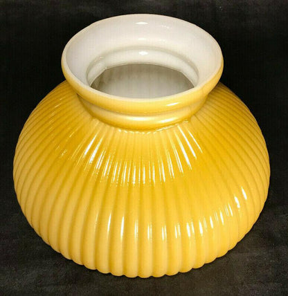 New 7" Opal Glass, Buff Nu - Gold Tint Ribbed Student Lamp Shade, USA Made #7S511 - Stone Door Lamps