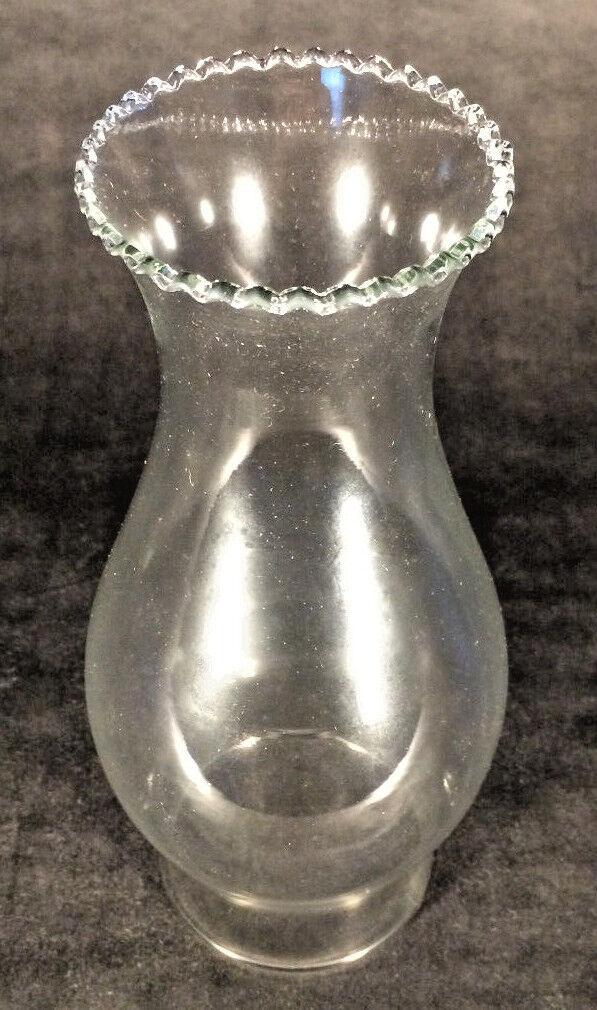 3" X 8 1/2" CLEAR Crimp Top GLASS HURRICANE OIL LAMP CHIMNEY w/ #2 burner CH940c - Stone Door Lamps