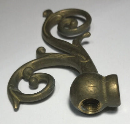 New Cast Brass Lamp Arm Back, 4" Ht. x 2 1/4", 1/8Fx1/8F (3/8") #AB487U - Stone Door Lamps