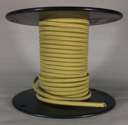 Mustard Gold Cotton Parallel 2 Wire Antique Style Cloth Lamp Cord 6 ft. minimum - Stone Door Lamps