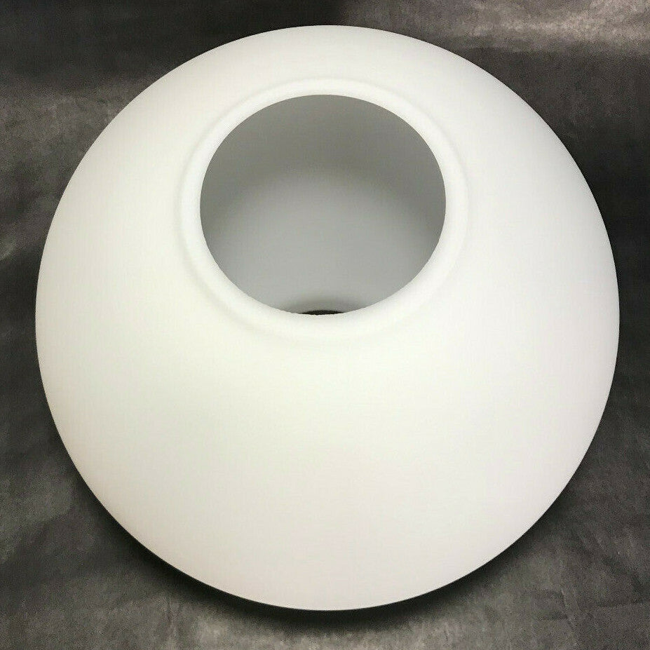 New 9" Ball Lamp Shade, Satin Opal White Glass, 4" Fitter, Made In USA, #BS951