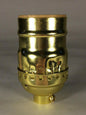 New Short Keyless Lamp Socket, Medium Base (E26), Brass Plated, U.L. #CS348 - Stone Door Lamps