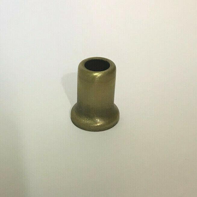 New Antique Brass Stamped Steel Lamp Neck, 1/8IP (3/8") Slip, 1" Ht., #AN963A - Stone Door Lamps