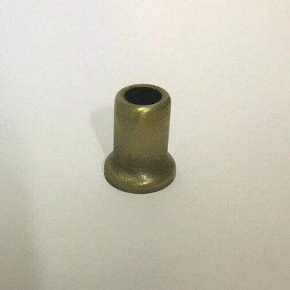 New Antique Brass Stamped Steel Lamp Neck, 1/8IP (3/8") Slip, 1" Ht., #AN963A - Stone Door Lamps