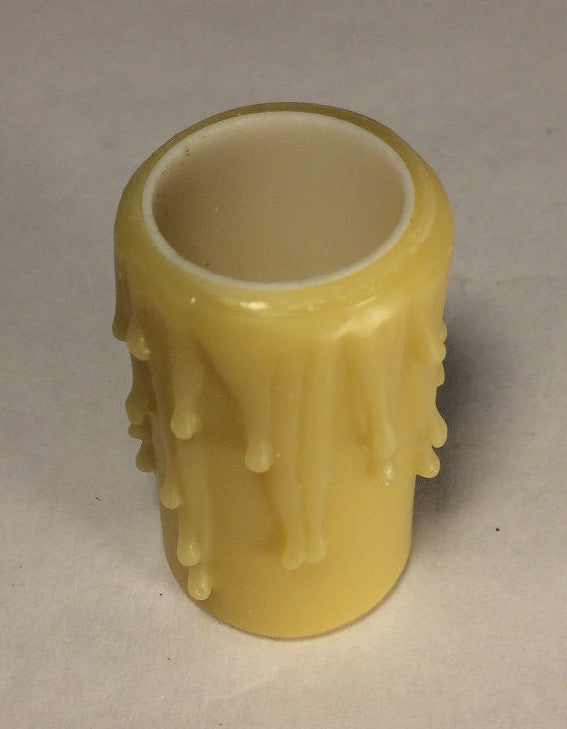 New 2" Tan Gold PolyBeesWax Candelabra Candle Cover with Drips 7/8" I.D. #CC900G