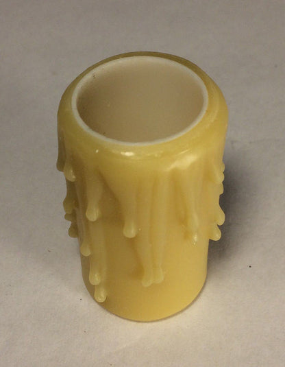New 2" Tan Gold PolyBeesWax Candelabra Candle Cover with Drips 7/8" I.D. #CC900G