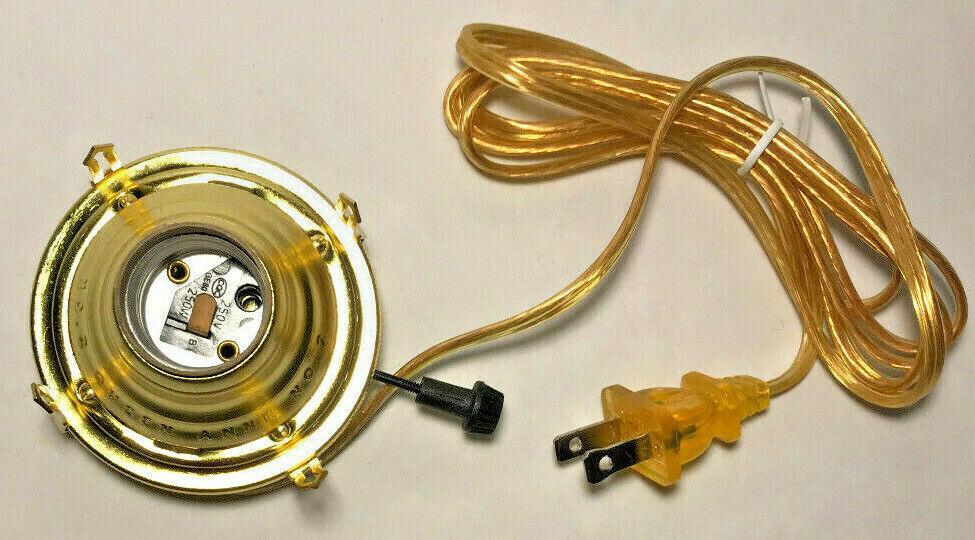 New Solid Brass #2 Queen Anne Electric Lamp Burner With 6 ft. Gold Cord #EB213 - Stone Door Lamps