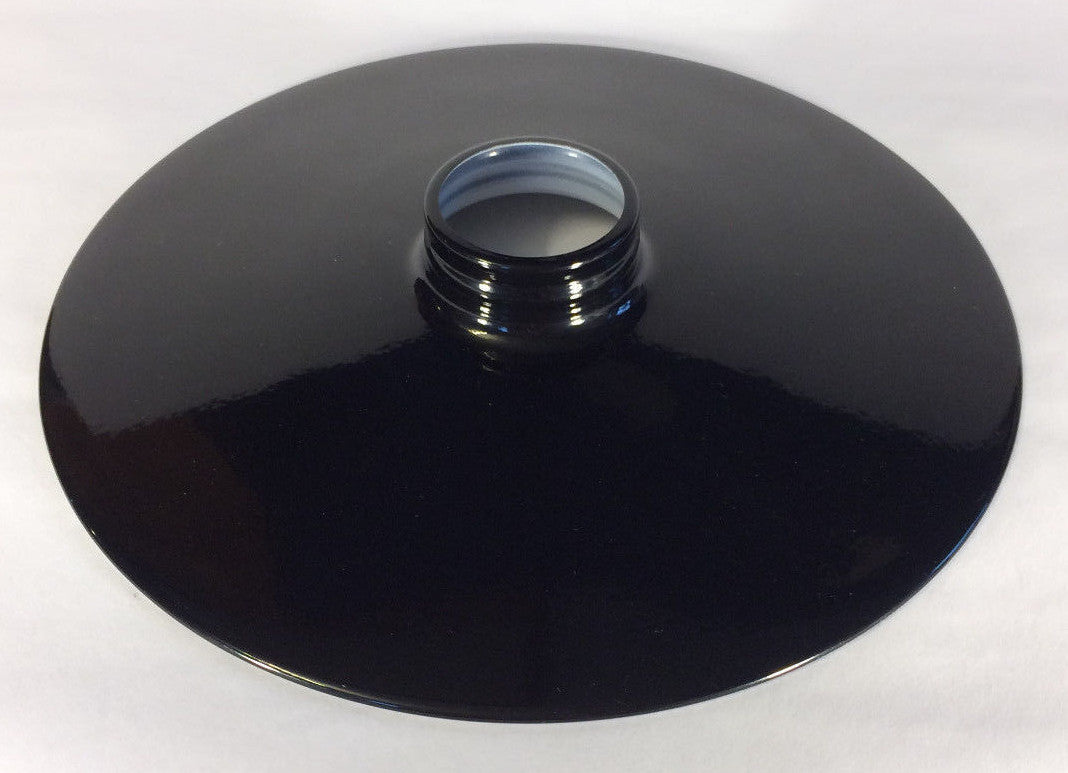 10 1/4" Flat Metal Lamp Light Shade Pendant Black Porcelain Industrial Style 88B