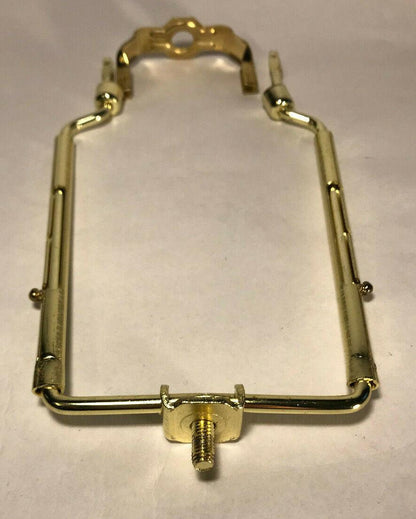 New 9" - 11" Adjustable Heavy Duty Lamp Harp Shade Holder With Base, Brass Plated - Stone Door Lamps