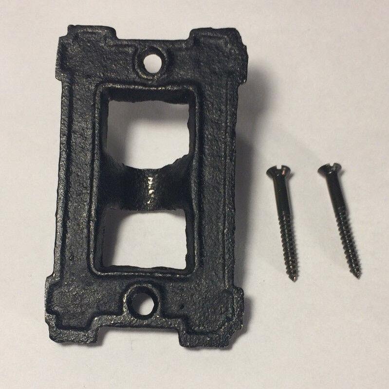 NEW 3" Long Black Cast Iron Square Wall Bracket Lamp Hinge with screws #HIN26 - Stone Door Lamps