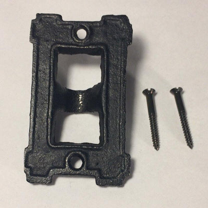 NEW 3" Long Black Cast Iron Square Wall Bracket Lamp Hinge with screws #HIN26 - Stone Door Lamps