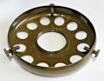 NEW 3 1/4" Fitter Screw - on Uno - type Shade Holder Antique Finish Brass #SH727A - Stone Door Lamps