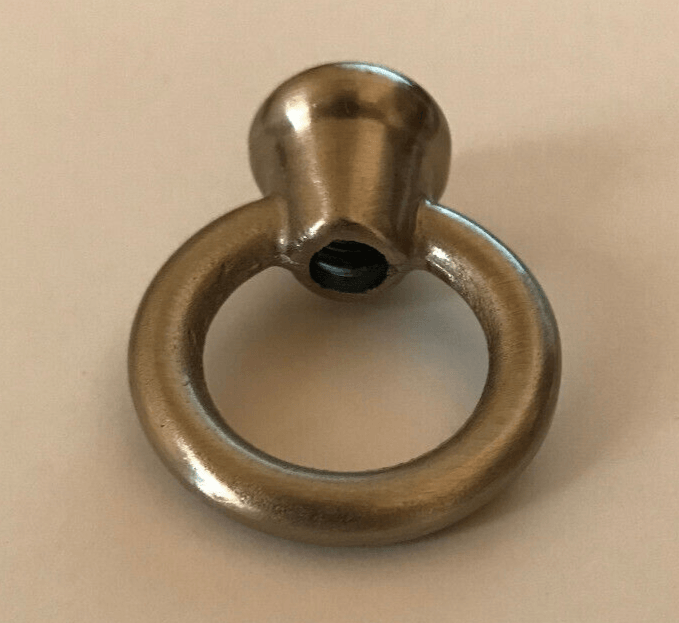 New 1 1/2" Cast Brass Loop With Wire Way, Satin Nickel Finish 1/8F Tap (3/8") - Stone Door Lamps