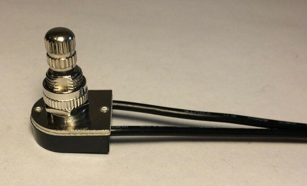 New On/Off Rotary Canopy Switch With Nickel Plated Knob, 6" Wire Leads #RS400N - Stone Door Lamps