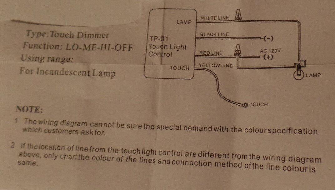 Zing Ear TP - 01 ZH Touch Light Table Lamp Control Dimmer Switch #SO123 - Stone Door Lamps