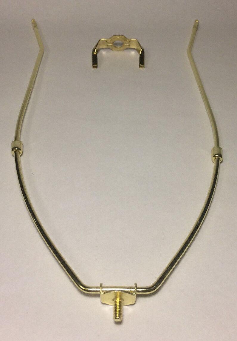 14" Brass Lamp HARP Shade Holder w/Base for Lamp Repair Regular Weight #HAR66 - Stone Door Lamps