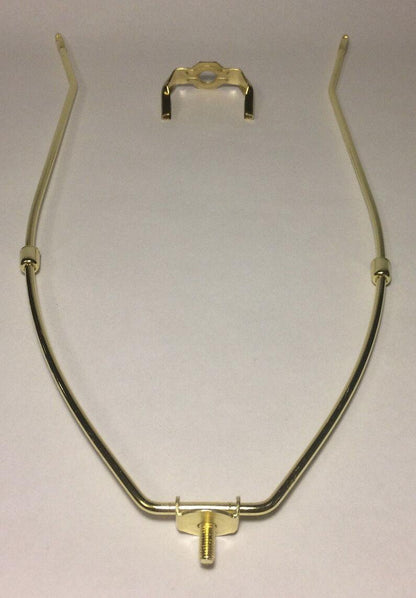 14" Brass Lamp HARP Shade Holder w/Base for Lamp Repair Regular Weight #HAR66 - Stone Door Lamps