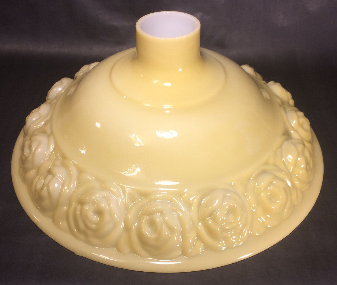 New 16" Torchiere Floor Lamp Shade With Embossed Roses, Nu-Gold, Antique Style