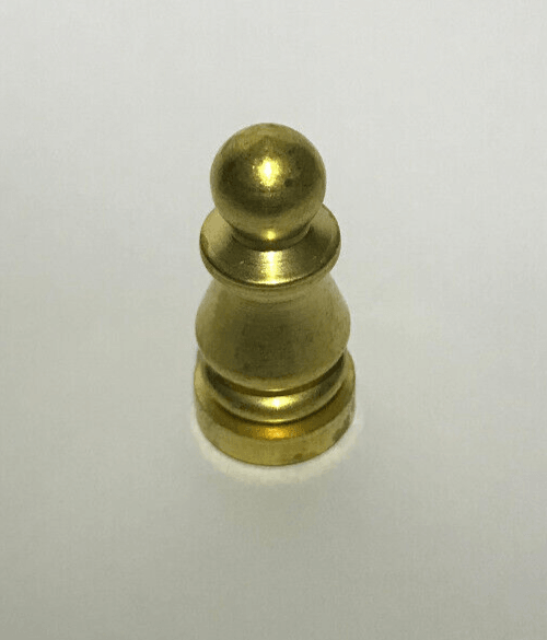 New 1" Height Unfinished Brass Colonial Lamp Finial, 1/4 - 27F Tap, #BF967U - Stone Door Lamps