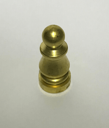 New 1" Height Unfinished Brass Colonial Lamp Finial, 1/4 - 27F Tap, #BF967U - Stone Door Lamps