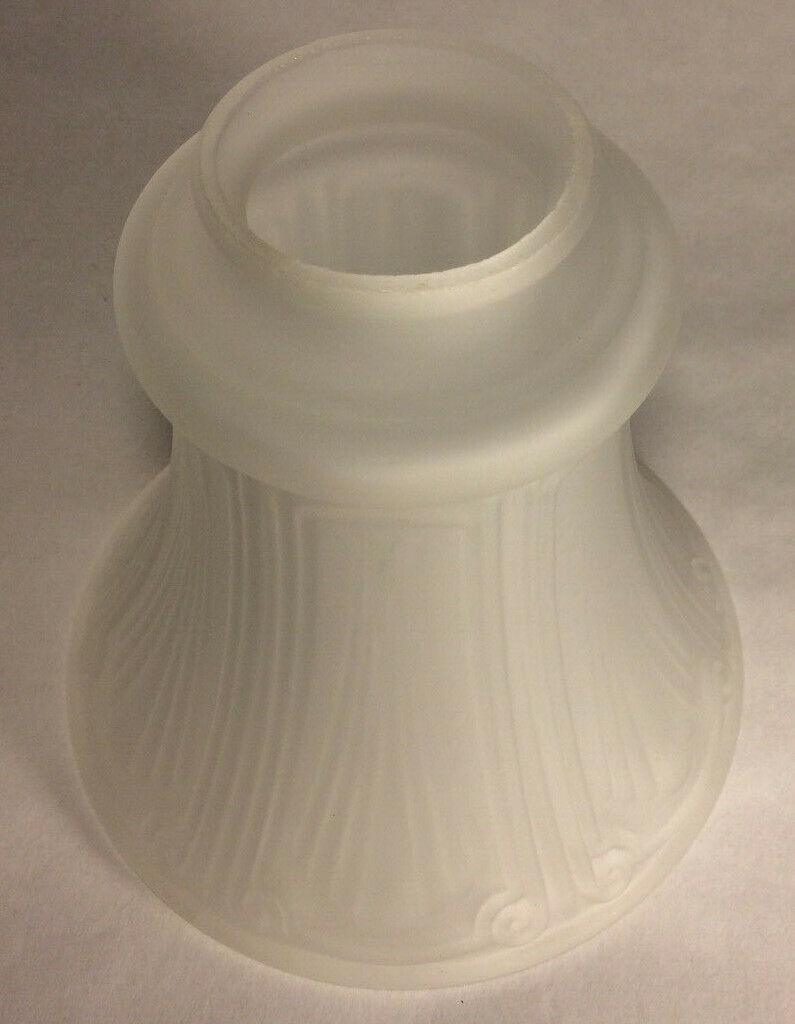 New Satin Crystal Pan Light Fixture Shade, 2 1/4" Fitter, 5.5" Tall, USA, #PS602 - Stone Door Lamps