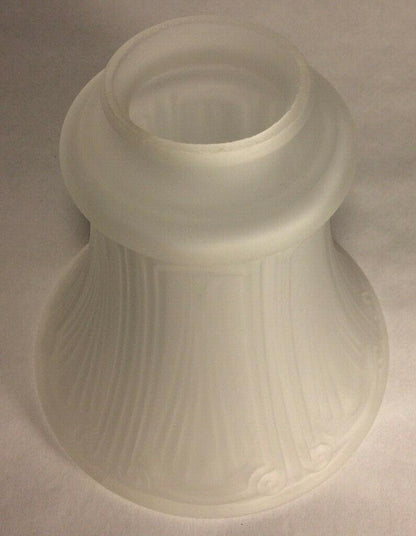 New Satin Crystal Pan Light Fixture Shade, 2 1/4" Fitter, 5.5" Tall, USA, #PS602 - Stone Door Lamps