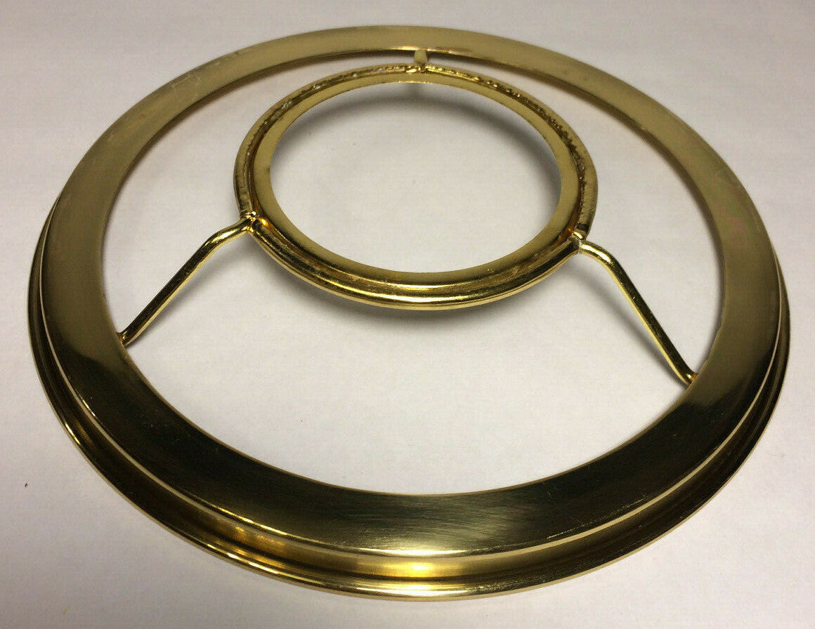 New 7" Fitter Solid Brass Shade Ring Holder For No. 2 Brass Plated Burners SR724