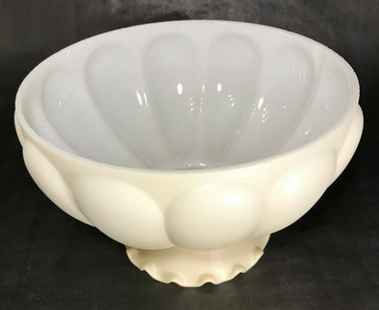 New 10" Melon Student Lamp Shade, Opal Glass Cream Painted Background, Crimp Top
