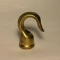 New 2" Unfinished Heavy Cast Brass Lamp Hook With Wire Way, 3/8F Tap #BH844U