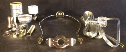 Table Lamp Wiring Kit 6" Nickel Plated Harp, Push - Thru Socket,Clear Silver Cord - Stone Door Lamps