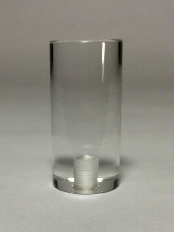 New Clear Acrylic Cylinder Shaped Lamp Harp Finial, 2 1/16" ht., 1" dia. #LF227