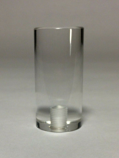 New Clear Acrylic Cylinder Shaped Lamp Harp Finial, 2 1/16" ht., 1" dia. #LF227