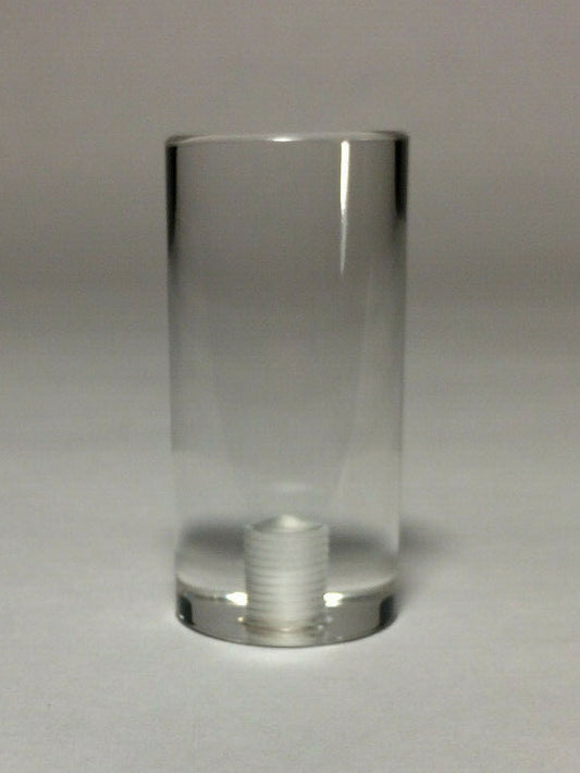 New Clear Acrylic Cylinder Shaped Lamp Harp Finial, 2 1/16" ht., 1" dia. #LF227