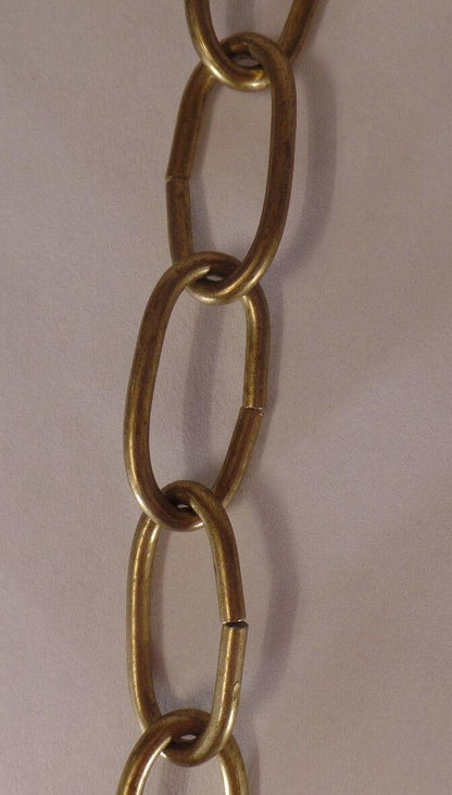New 3' Antique Brass 10 Gauge Steel Chandelier Fixture Oval Lamp Chain #FC998 - Stone Door Lamps