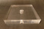 New 4" Diameter Clear Square Acrylic Lamp Base Break w/ Counter Sunk Center Hole