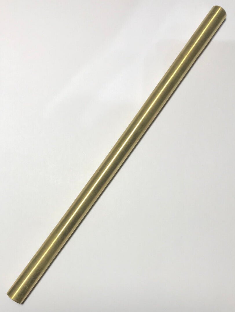 New 12" Brushed Brass Female Threaded Lamp Pipe, Rod, 1/8F Tap (3/8") #SP224U - Stone Door Lamps