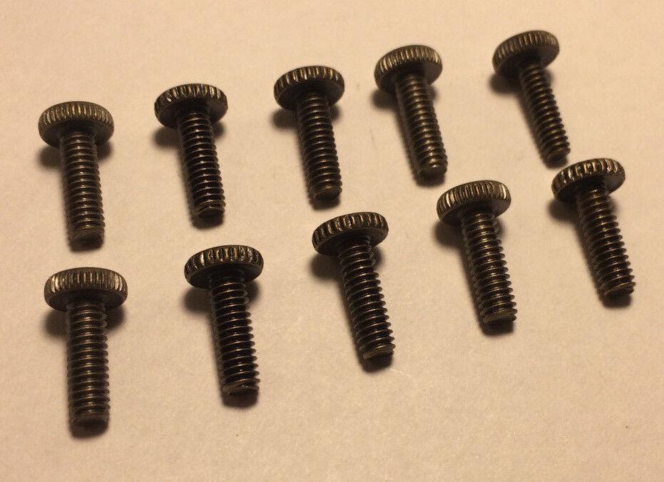 New Lot Of 10 Steel 1/2" Long Antique Brass Finish Thumbhead Screws 8/32 Thread - Stone Door Lamps