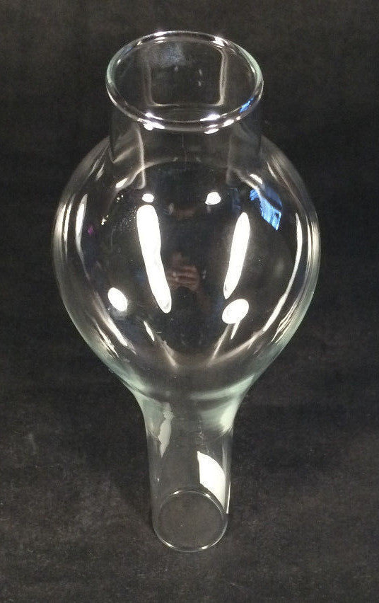 1 1/2" x 8" Clear Glass Lamp Chimney Vienna Bulge f/ Gem Artic & 0 Hornet burner