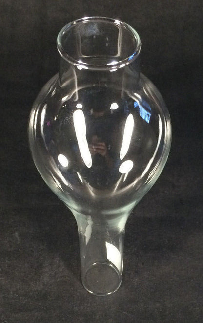 1 1/2" x 8" Clear Glass Lamp Chimney Vienna Bulge f/ Gem Artic & 0 Hornet burner