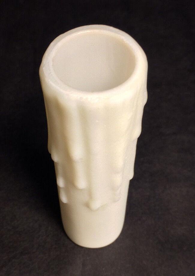 NEW 4" IVORY PolyBeesWax Chandelier Candelabra Candle Cover with DRIPS CC910I - Stone Door Lamps